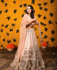 foil embroidery work Lehenga
